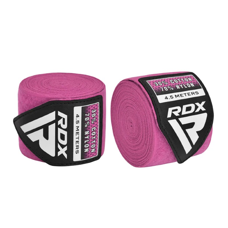 RDX Sports WX 4.5m Elasticated MMA and Boxing Hand Wraps (Pink)